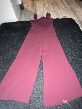 Madewell Maroon Wide-Leg Jumpsuit